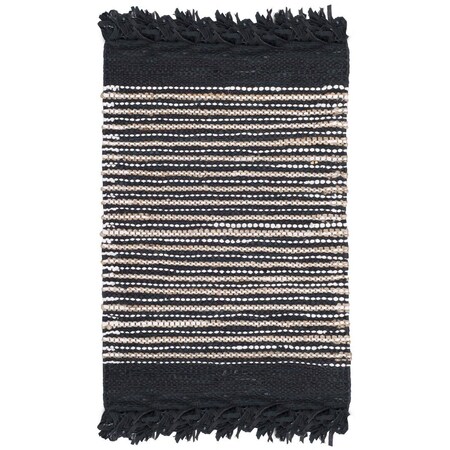 Safavieh Vintage Leather Hand Woven Small Rectangle Area Rug Black & Multicolor - 4 x 6 ft. VTL373G-4